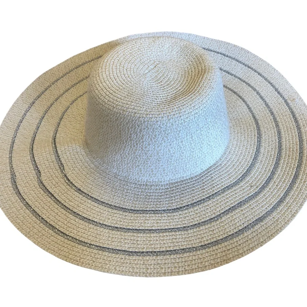 Cato Straw Hat with Silver Ribbon Rim - Picture 5 of 5